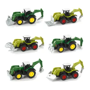 ANnBELLE 1:60 die cast puxar para trás retroescavadeira agricultor caminhão engenharia caminhão liga carro metal caminhão brinquedos