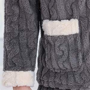 Piyama Pria Bahan Thermal Coral Fleece Model Couple Lengan Panjang untuk Pakaian Rumah, Dapat Dicuci dengan Mesin - Product Image 4