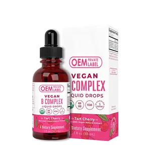 OEM Organic B Vitamins Complex Supplement vitamina B Complex Liquid Drops vitamine per capelli Skin Nails Energy Boost Supplement