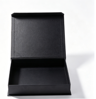 Boîte cadeau rigide magnétique personnalisée avec impression d'illustrations, papier noir mat