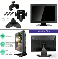 Écran tactile 10,1 pouces, écran partagé 4 voies, moniteur MP5 DVR pour voiture avec BT FM 170 ° Caméra AHD 1080P pivotante pour camping-car/camion/bus/remorque