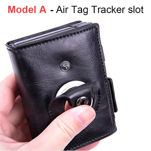 PU da kinh doanh chủ thẻ tín dụng RFID chặn ngắn Ví giản dị với khe cắm thẻ kép - Product Image 5