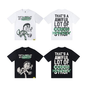 Camisetas de hombre 2025 con estampado informal 'THAT'S AWFUL LOT COUGH SYRUP', 100% algodón peinado, 300 gramos, corte oversize, con letras - Product Image 3