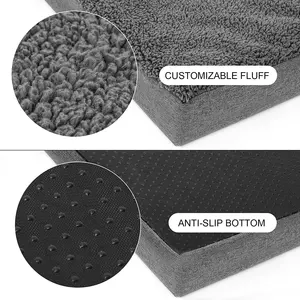 Lit pour chien en mousse à mémoire de forme couverture en velours lits pour animaux de compagnie imperméable lavable en peluche grand pour accessoires pour chiens