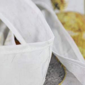 Bolsa de compras de lona reutilizable de algodón Natural 100% ecológica Gahumi, cierre de cremallera de estilo plegable a la abrasión de alta resistencia - Product Image 4