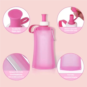 Bouteille d'eau pliable en silicone 550 ml - Portable, légère, durable, réutilisable, écologique pour les activités de plein air et les voyages - Product Image 6