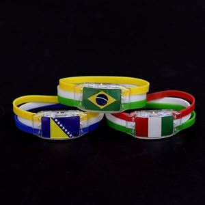 Bracelets LED personnalisés avec drapeau national pour supporters - Bracelet en silicone avec drapeau national pour la Coupe du Monde - Product Image 3