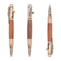 Stylo à bille en métal de style tactique - Corps multi-designs (camouflage/grain de bois/caoutchouc) Stylo pistolet à action par culbuteur de qualité supérieure