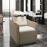Fauteuil Lave-Tête de Salon Hotsell Doré avec Cuvette Blanche pour Lavage de Cheveux Colorés