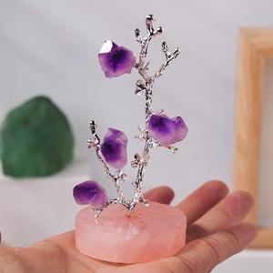Pietre preziose sciolte <span class=keywords><strong>con</strong></span> ametista di quarzo rosa <span class=keywords><strong>viola</strong></span> naturale pietre ruzzolose <span class=keywords><strong>cristalli</strong></span> curativi <span class=keywords><strong>con</strong></span> Design ad albero - Product Image 2