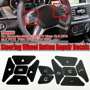 Pegatinas para botones del volante de Mercedes-Benz, kit de reparación con ventosa de PVC negro para controles de automóvil - Product Image 5