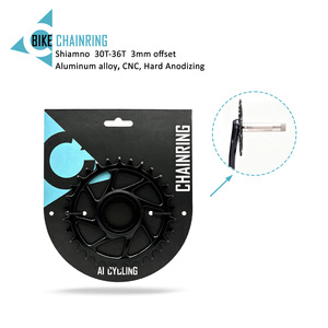 Juego de Bielas de Bicicleta de Aluminio Personalizado para <span class=keywords><strong>Shimano</strong></span>, Mecanizado CNC, Desplazamiento de 3 mm, 30T-36T - Product Image 1