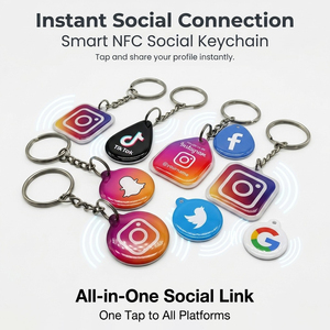 Porte-clés intelligent NFC RFID personnalisé de style mode haut de gamme pour les avis sur Instagram, Google, <span class=keywords><strong>YouTube</strong></span> et les médias sociaux professionnels - Product Image 2