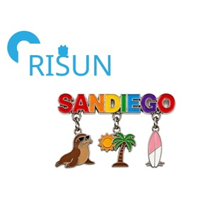 Magnete/Badge Souvenir da Viaggio Personalizzato in Metallo all'Ingrosso: California <span class=keywords><strong>San</strong></span> Diego Balboa Park Beach, Palma, Surf, Vagone, Leone Marino - Product Image 2