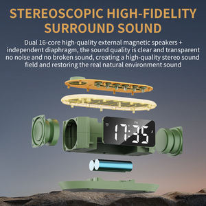 Altavoz Inalámbrico Portátil con Bluetooth y Reloj Despertador, Máquina con Sonidos Relajantes de la Naturaleza, Pantalla LED, Gestión de <span class=keywords><strong>Audio</strong></span> y Tiempo Todo en Uno - Product Image 4