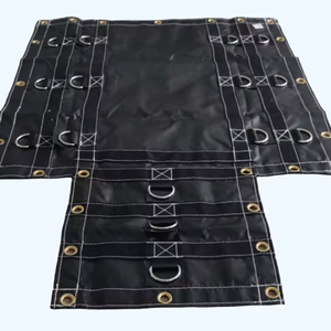 Vente en gros 20 'x 28' bâche de camion à plat robuste noire avec 6 'Drop & Flap 14 <span class=keywords><strong>oz</strong></span> bâche étanche pour camion - Product Image 1