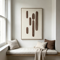 Art déco moderne abstrait, art mural 3D fait à la main, base en MDF, décoration suspendue, marron, hôtel, bureau, décoration de la maison