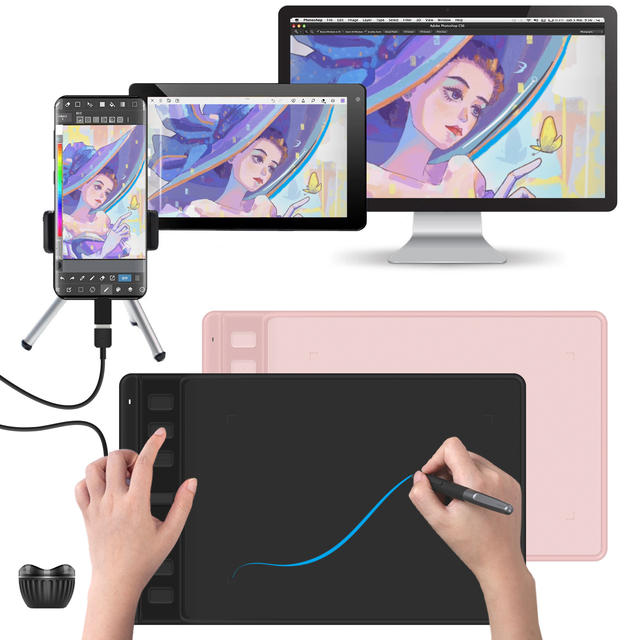 H641P PC Notebook Digital Design Graphic Writing Signature Pad Draw Pen Drawing Tablets with Stylus Pen Touch