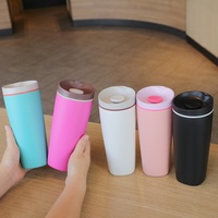 Gobelet de voyage isotherme Leak Poof en acier inoxydable 304, tasse de voiture isolée, contraste de couleurs, tasse à eau portable pour l'extérieur, logo personnalisé