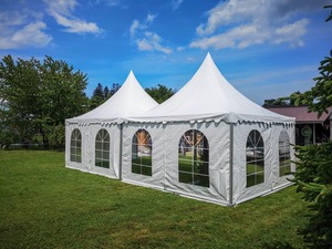 Carpa Pagoda <span class=keywords><strong>para</strong></span> Fiestas <span class=keywords><strong>de</strong></span> 4x4m, Doble Capa, con Postes <span class=keywords><strong>de</strong></span> Aluminio y Tela <span class=keywords><strong>de</strong></span> PVC, Impermeable, <span class=keywords><strong>para</strong></span> Interior/Exterior - Product Image 1