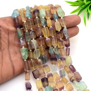 ลูกปัดฟลูออไรต์ทรงกลมเจียระไนแบบสเต็ปคัท หลายสี จาก SRK GEMS ทำด้วยมือจากอัญมณีธรรมชาติ รับรองโดยบุคคลที่สาม รัฐราชสถาน ขนาด 7x10 มม. 8x12 มม. - Product Image 2
