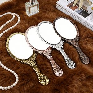 Electroplated Retro Handheld Antique Style Mirror New Carved <b>Small</b> Mirror Portable Makeup Mirror - Product Image 2