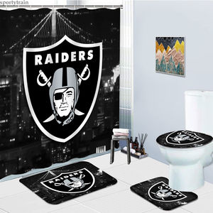 Las Vegas <span class=keywords><strong>Raiders</strong></span> banyo seti duş perdesi banyo halıları tuvalet kapak