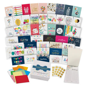 Fabricant OEM, cartes <span class=keywords><strong>de</strong></span> vœux personnalisées en vrac, variété assortie, joyeux anniversaire, Noël, festival, merci, avec enveloppes et boîte - Product Image 3