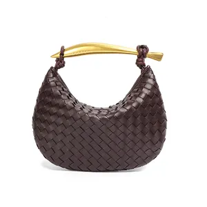 New bag fashion trend sardine braided bag niche design metal handbag senior sense of hundred crossbody shoulder bag
