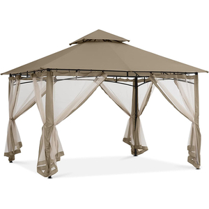 ABCCANOPY Gazebo à auvent extérieur Gazebo à double toit avec cadre en acier et <span class=keywords><strong>rideaux</strong></span> d'ombrage Gazebo à auvent extérieur - Product Image 1