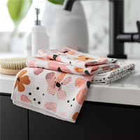 Custom Printing Microfiber Kitchen Hand Towel Waffle Towel High Absorben Soft Durable Microfiber Hand Dish Towels