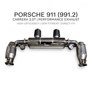 ระบบท่อไอเสียแบบ Catback พร้อมวาล์ว Vortex SS304 ป้องกันความร้อน สำหรับ Porsche 911 991.2 Carrera 3.0T ปี 2015-2018 ติดตั้งได้โดยตรง - Product Image 1