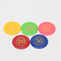 Jetons de poker en plastique personnalisés avec logo plaqué or de 38 mm, impression UV, jetons de jeu de mahjong, jetons de jeu de poker, jetons de Texas Hold'em