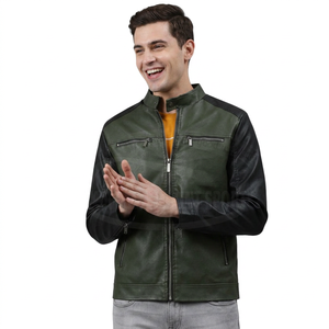 <b>Men</b> Autumn Three Button <b>White</b> Handsome Casual Leather Bomber <b>Jacket</b> O-neck Youth Coat Tops Leather <b>Jackets</b> For <b>Men</b> - Product Image 4
