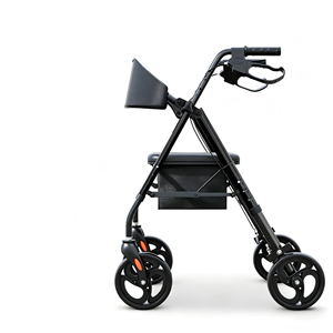 Foldable <b>Rollator</b> <b>Walker</b> with Seat for Seniors Heavy Duty Height Adjustable Mobility Walking Aid with Anti Slip Wheel Brake - Product Image 1