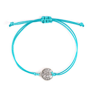 <span class=keywords><strong>Bracelet</strong></span> pour hommes et femmes, motif arbre de vie en croix, coquille de bois, perles de pierre, ajustable, fait à la main - Product Image 1