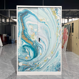 Armoire de chambre à coucher en acier, armoire en métal, <span class=keywords><strong>placard</strong></span> à deux portes, casier, rangement gain de place - Product Image 3