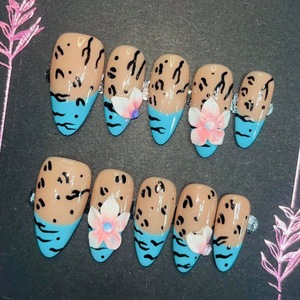 <span class=keywords><strong>Uñas</strong></span> Acrílicas de Lujo con Diseño de Almendra y Flores 3D para Novias, <span class=keywords><strong>Uñas</strong></span> Artificiales con Logotipo Personalizado, Venta al por Mayor - Product Image 5