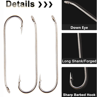100 Stück Fliegen fischer haken Trocken fliegen binden Langs chaft Bass Barbed Curved Angelhaken Nymphe Streamer Jig Flies Haken