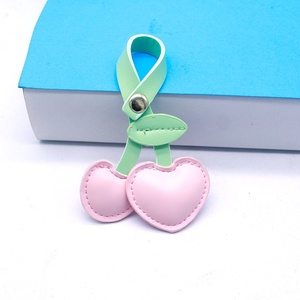 Girls Fashion Fruit Clothing Accessory Easy Wearing Women Bag Charm Promotion Gift Portable PU <b>Leather</b> Cartoon Cherry <b>Keychains</b> - Product Image 3