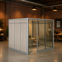 Cloisons de bureau modulaires modernes autoportantes, cadre en aluminium, cloisons acoustiques insonorisées en verre pour projets commerciaux
