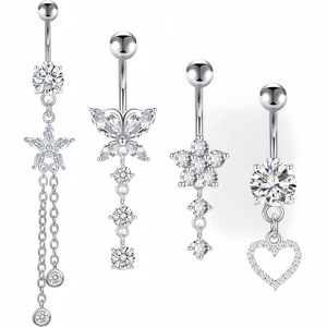 Ensemble de bijoux de <span class=keywords><strong>piercing</strong></span> élégant style punk en acier inoxydable avec zircon brillant et pendentif papillon pour <span class=keywords><strong>piercing</strong></span> de <span class=keywords><strong>nombril</strong></span>, idéal pour cadeau de mariage - Product Image 4