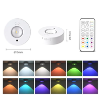 Lampe LED sans fil RGB rechargeable par USB, design moderne, pour intérieur, sous armoire, placard, avec télécommande