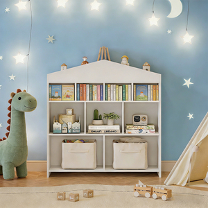 Organizzatore Moderno e Sicuro in Legno per Giocattoli - Libreria a 9 Scomparti e Mobile per Sala Giochi per Scuola e Soggiorno - Product Image 3