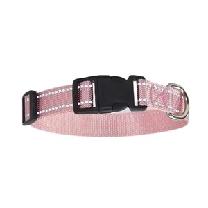 Anti-Strangling Reflective Adjustable Waterproof Soft Padded Eco-Friendly Striped Nylon <b>Dog</b> Collar Personalized Option <b>Lights</b> - Product Image 1