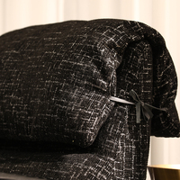 Fauteuil de détente en bois massif avec revêtement en tissu, fauteuil lounge moderne pour salon, mobilier d'hôtel