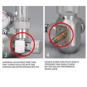 WYIN ZRDR – régulateurs de pression co2 à double jauge pour aquarium, G5/8 W21.8 CGA320 M22 avec solénoïde - Product Image 3