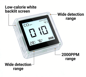 AECTEC C601 Yanıcı Zehirli Kapalı Alan Karbon Monoksit CO Yanıcı Taşınabilir 3'ü 1 Arada Gaz Dedektörü LED Geniş CO Ölçer - Product Image 2