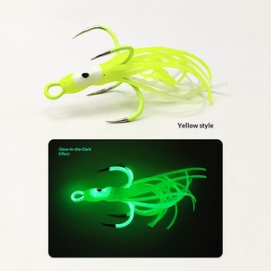 Leurre souple en silicone lumineux pour la pêche en mer, pour sabre-dent et calamar, avec 100 hameçons à quatre branches, pour poulpe et poisson - Product Image 4