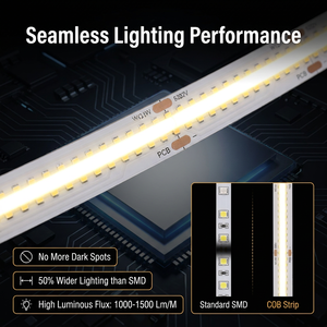 Bande lumineuse LED COB sans points 528 LED/m 12V 24V Haute luminosité Bande lumineuse LED flexible avec CRI90 pour armoire de cuisine - Product Image 6